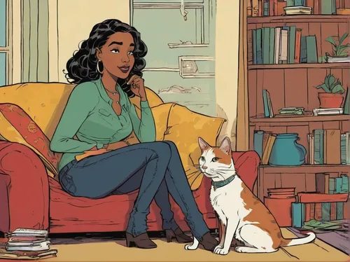 girl with dog,cat mom,companion dog,maria bayo,book illustration,dog illustration,tiana,women's novels,ritriver and the cat,capricorn mother and child,my dog and i,sci fiction illustration,jasmine crape,jasmine,yogananda,rosa ' amber cover,librarian,rowan,pet portrait,woman sitting,Illustration,Vector,Vector 04