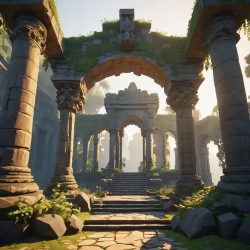 labyrinthian,mausoleum ruins,ruins,cryengine,archways,pillars,ancient city,theed,archway,shaders,ruin,platforming,colonnaded,arbor,hall of the fallen,artemis temple,skylands,calydonian,triumphal arch,sinkala,Unique,3D,Low Poly