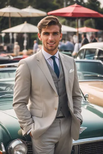 Lifestyle Headshots，Lifestyle，Elegant Vintage Car Show，a man
,social,lincoln motor company,mg magnette za,wedding car,marroc joins juncadella at,the groom,valet,bentley eight,wedding suit,bentley broo