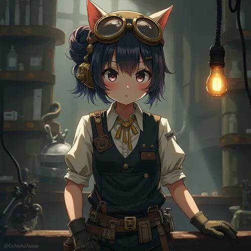 tenko,steampunk,nya,nazrin,kaban,calico cat