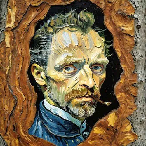 vincent van gogh,lokportrait,vincent van gough,self-portrait,michelangelo,wood art,on wood,artist portrait,pferdeportrait,painting technique,glass painting,painting,artistic portrait,david bates,custom portrait,portrait background,post impressionism,wood stain,sting,photo painting,Art,Artistic Painting,Artistic Painting 03