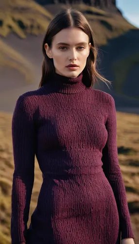 a balenciaga jacquemus collaboration Jacquemus Avant-garde, knit top, prune dress, landscape in iceland, winter vegetation, volcanic landscape, an ultra fine and detailed abstract photoshoot of an Edi