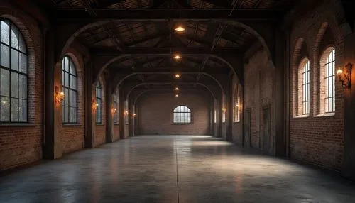 factory hall,industrial hall,empty interior,fabrik,empty hall,corridor,maschinenfabrik,hall,galleries,hallway,auschwitz i,interior view,warehouse,loft,birkenau,sachsenhausen,hall of the fallen,carreau,kunsthal,corridors,Photography,General,Realistic