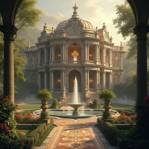 water palace,arcadia,neoclassical,palace,marble palace,rivendell,the palace,fountain,istana,artemis temple,palladianism,secret garden of venus,neoclassic,garden of the fountain,neoclassicism,panagora,rosarium,sanctum,palaces,palace garden,Photography,General,Realistic