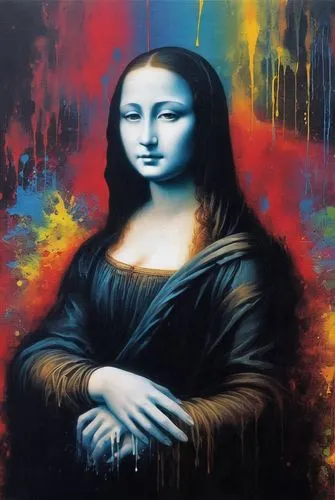 gioconda,monalisa,mona lisa,mona,paschke,art painting,pinturas,pintura,oil painting on canvas,painting technique,woman sitting,pintado,leota,sfumato,pittura,italian painter,mexican painter,davinci,paintings,blue painting,Conceptual Art,Graffiti Art,Graffiti Art 08