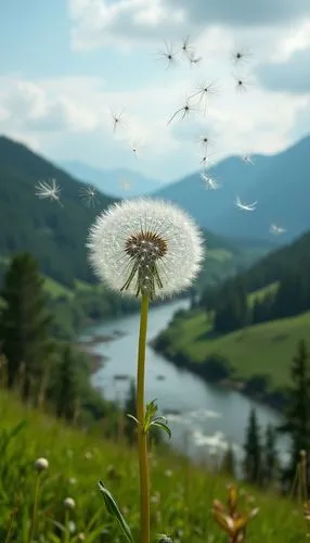 dandelion flying,flying dandelions,dandelion background,dandelion meadow,dandelion field,taraxacum,Photography,General,Realistic