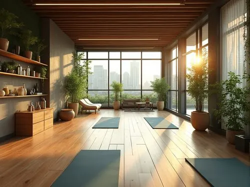 sunroom,loft,modern room,living room,livingroom,japanese-style room,indoor,gymnastics room,roof landscape,modern living room,fitness room,home interior,wooden floor,wooden windows,dojo,lofts,indoors,teahouse,solarium,hardwood floors,Photography,General,Realistic