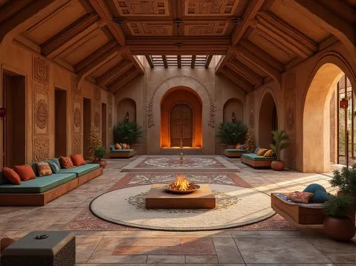 amanresorts,patio,fireplace,fireplaces,lobby,courtyard