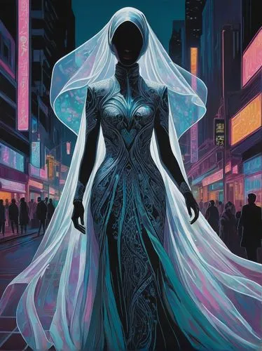 celestina,the bride,afrofuturism,lady of the night,sci fiction illustration,masquerade,Illustration,Vector,Vector 02