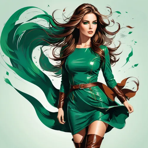 celtic woman,celtic queen,emerald,scarlet witch,the enchantress,fashion vector,green dress,green,sorceress,super heroine,fantasy woman,sprint woman,horoscope libra,dryad,fashion illustration,game illustration,sci fiction illustration,fantasy art,green lantern,world digital painting,Unique,Design,Logo Design