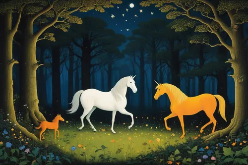 two-horses,unicorn background,horses,forest animals,equines,enchanted forest,fairy tale icons,equine,woodland animals,unicorn art,man and horses,wild horses,bay horses,beautiful horses,pony farm,unicorn and rainbow,arabian horses,horse horses,albino horse,horse free,Art,Artistic Painting,Artistic Painting 30