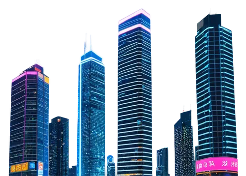 Futuristic cityscape, skyscraper, neon lights, 6K resolution, high-rise buildings, sleek architecture, metallic materials, glass windows, LED advertisements, bustling streets, night scene, cinematic c