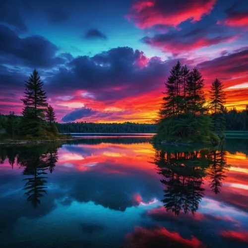 incredible sunset over the lake,evening lake,splendid colors,beautiful lake,nature wallpaper,landscapes beautiful,beautiful colors,intense colours,beautiful landscape,reflection in water,windows wallpaper,water reflection,red sky,colorful water,full hd wallpaper,reflexed,forest lake,reflections in water,pink dawn,beautiful nature,Photography,Documentary Photography,Documentary Photography 09