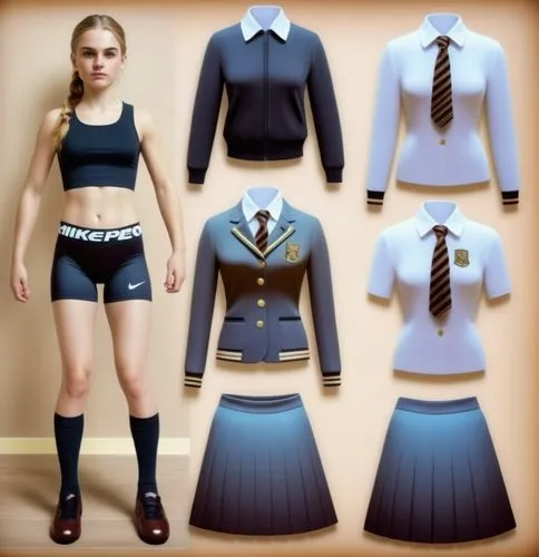 school clothes,a uniform,anime japanese clothing,uniform,uniforms,paper doll,Photography,General,Realistic