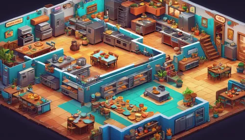 pet shop,isometric,bakery,shopkeeper,tavern,pharmacy,kitchen shop,game room,an apartment,jewelry store,laundry shop,shared apartment,apartment,laundry room,apartment house,convenience store,marketplace,barber shop,chemical laboratory,apothecary,Illustration,Realistic Fantasy,Realistic Fantasy 25