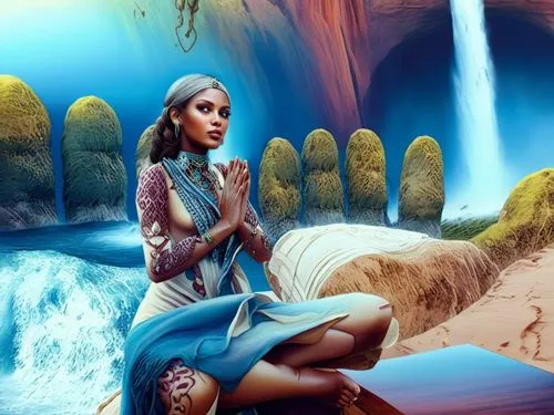 thingol,fantasy picture,woman at the well,naiad,mermaid background,inanna,fantasy art,naiads,noldor,lorien,katara,amphitrite,sci fiction illustration,world digital painting,alfheim,melian,elfland,fathom,dreamfall,asherah,Illustration,Realistic Fantasy,Realistic Fantasy 15