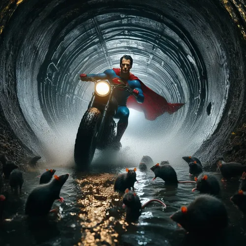 Extender y completar la imagen,superman,super man,motorbike,super hero,digital compositing,superhero background,superman logo,motorcycles,superhero,underground lake,the man in the water,photoshop mani