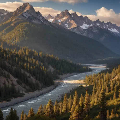 American west coast mountains,bow river,canadian rockies,british columbia,snake river,mountain river,bow valley,jasper national park,maligne river,united states national park,mount robson,yukon territ