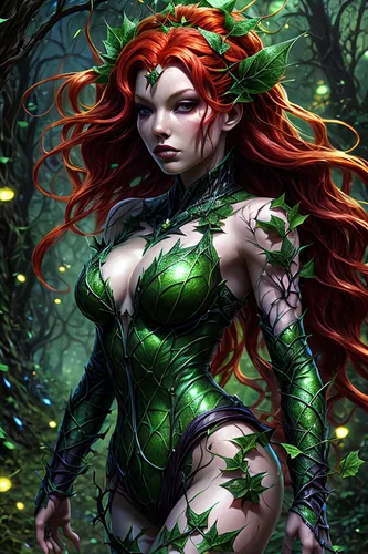 poison ivy,dryad,background ivy,ivy,the enchantress,starfire,fantasy woman,green skin,fantasy art,thorns,patrol,green wallpaper,mother nature,sorceress,druid,huntress,rusalka,celtic queen,faerie,anahata