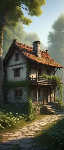 house in mountains,ancient house,lonely house,house in the forest,house in the mountains,traditional house,wooden house,small house,little house,forest house,farmhouse,home landscape,old home,house with lake,farm house,summer cottage,cottage,old house,country cottage,country house,Illustration,Paper based,Paper Based 05