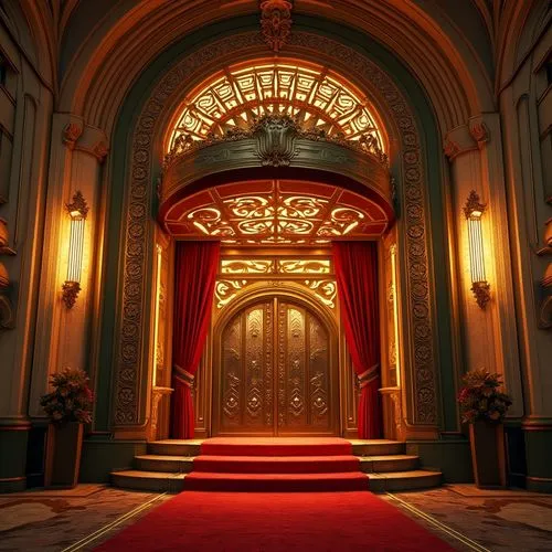 mihrab,ornate room,entranceway,doorways,entranceways,doorway,tabernacles,hall of the fallen,proscenium,doorkeepers,doorkeeper,ballroom,doors,the threshold of the house,entrances,theater curtain,the door,theed,ornate,sacristy,Photography,General,Realistic