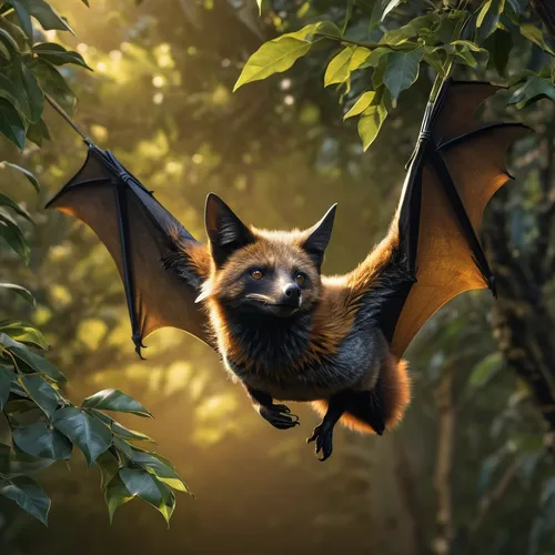 Lightning elemental Golden-Crowned Flying Fox animal 341k resolution hyperrealistic hyperdetailed,little red flying fox,flying fox,fruit bat,tropical bat,hanging bat,megabat,bat,vampire bat,big brown 