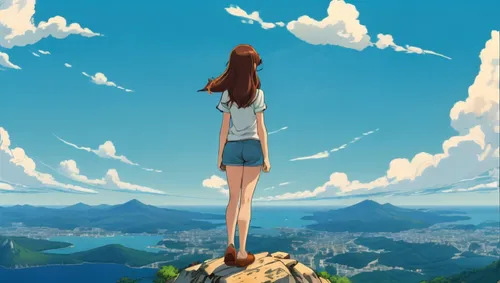 hosoda,yazaki,ghibli,giantess,cielo,katara,Illustration,Japanese style,Japanese Style 07