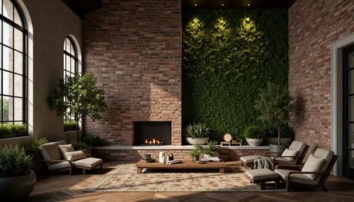 living room,sitting room,intensely green hornbeam wallpaper,livingroom,modern living room,home interior,3d rendering,modern decor,fireplace,apartment lounge,contemporary decor,interior modern design,garden design sydney,interior design,houseplants,family room,houseplant,interior decoration,fire place,wallcoverings