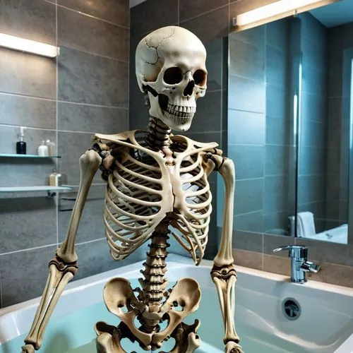 bathtub accessory,skeleltt,bathtub,vintage skeleton,tub,calcium,day of the dead skeleton,skeletal,kiribath,taking a bath,bath accessories,skeleton,bathroom sink,bath,bathroom accessory,vanitas,human skeleton,skull rowing,bath soap,chiropractic,Photography,General,Realistic