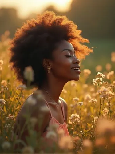 girl in flowers,flower in sunset,natural cosmetics,beautiful african american women,sun flowers,afro american girls,Photography,General,Realistic