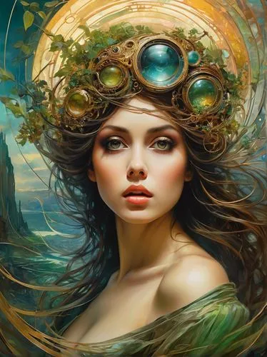 faery,fantasy art,mystical portrait of a girl,amphitrite,naiad,faerie,Conceptual Art,Fantasy,Fantasy 05