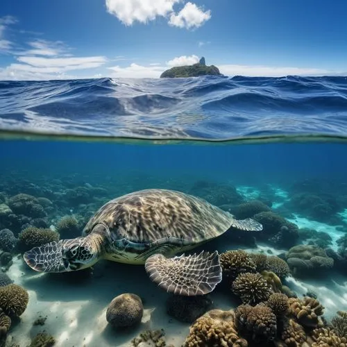 sea turtle,green turtle,hawksbill,loggerhead turtle,marine life,underwater landscape,ocean underwater,great barrier reef,sea life underwater,underwater world,loggerhead,water turtle,caretta,coral reefs,tortue,land turtle,underwater background,turtle pattern,french polynesia,ocean paradise,Photography,General,Realistic