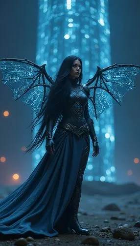 vax figure,archangel,angel figure,blue enchantress,evil fairy,dark angel,Conceptual Art,Sci-Fi,Sci-Fi 07