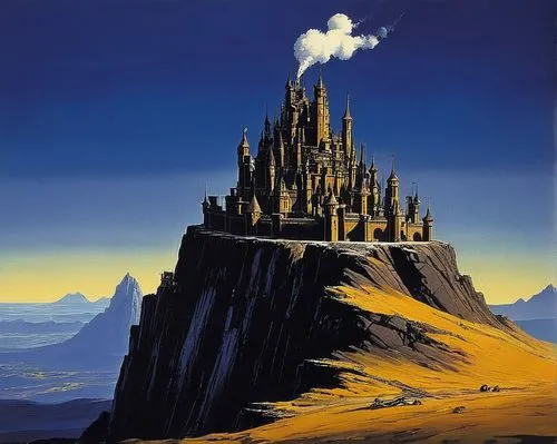 tirith,orthanc,gondolin,silmarillion,spires,erebor,mcquarrie,hildebrandt,dragonlance,nargothrond,castle of the corvin,isengard,beleriand,gormenghast,citadels,castellated,bonestell,gold castle,forteresse,irminsul,Conceptual Art,Sci-Fi,Sci-Fi 08