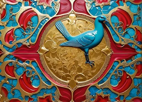 an ornamental bird,patung garuda,garuda,coat of arms of bird,motifs of blue stars,art nouveau,ornamental bird,panel,dove of peace,mongolian eagle,art nouveau design,khamsa,the head of the swan,kazakhstan,chinese screen,heraldic,ornamental duck,heraldic shield,heraldic animal,enamelled,Photography,General,Realistic