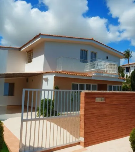 casa moderna y elegante, mejorar porton y pared, balcon con barandas de cristal,white house with wooden fence and metal railing,residencial,inmobiliarios,holiday villa,inmobiliaria,immobilier,residenc