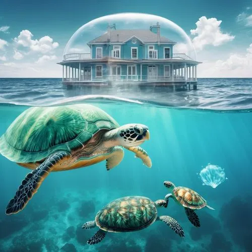 house of the sea,water turtle,seasteading,land turtle,turtle tower,tortuga,waterhouses,aquatic animals,green turtle,aquarium,turtletaub,underwater landscape,sea turtle,submersible,floating huts,tortue,aquatic life,underwater background,seaquarium,underwater world,Photography,Artistic Photography,Artistic Photography 07