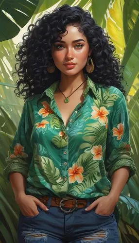 afrotropical,polynesian girl,tropico,kaahumanu,astacio,moana,polynesian,wahine,portrait background,tahitian,guayabera,hula,neotropical,tropicalismo,tropicalia,polynesians,salvadoran,kahlo,liliuokalani,salvadorian,Illustration,Realistic Fantasy,Realistic Fantasy 28