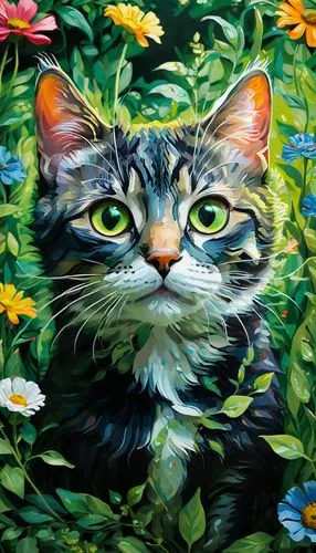 flower cat,flower animal,welin,calico cat,cat image,tretchikoff,Photography,Documentary Photography,Documentary Photography 08