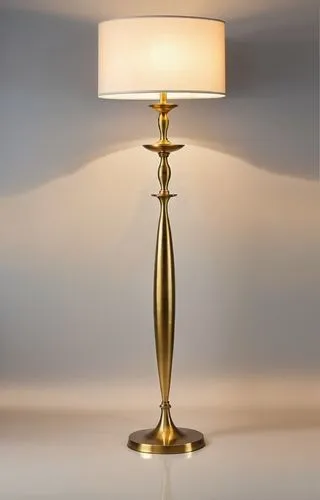 cast iron floor lamp
finish in texrure brass
oval fabric shade with brass trim,a gold floor lamp is in a dim lit area,bedside lamp,table lamp,lamp,spot lamp,table lamps,retro lamp,Photography,General,