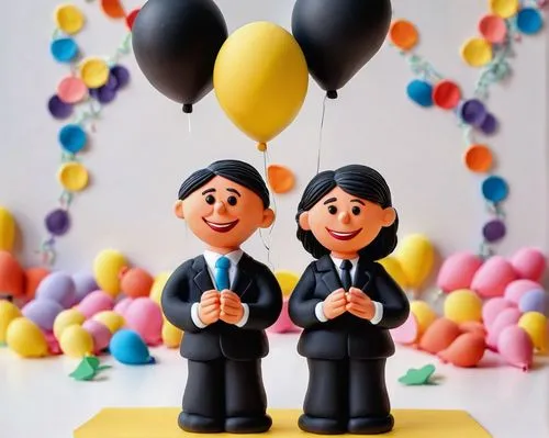 marzipan figures,happy birthday balloons,corner balloons,emoji balloons,gold and black balloons,clipart cake,Unique,3D,Clay