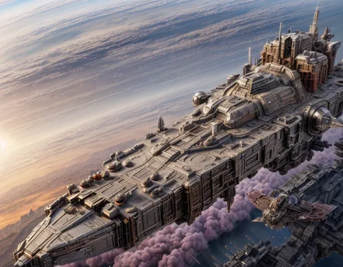 futuristic landscape,valerian,millenium falcon,sky space concept,dreadnought,sci fi,terraforming,sci - fi,sci-fi,space ships,futuristic architecture,scifi,spacescraft,sci fiction illustration,space tourism,skycraper,cg artwork,supercarrier,battlecruiser,alien ship