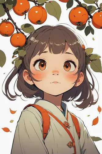 persimmons,hinata,kumquat,kumquats,orange petals,orange blossom,fruit blossoms,tangerines,tangerine fruits,orange tree,bunches of rowan,apricots,mandarin orange,persimmon,half of the oranges,tangerine tree,clementines,satsuma,loquat,oranges,Illustration,Children,Children 04