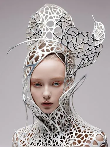 biomorphic,milliner,softimage,rankin,vespertine,filigree,tangle,millinery,biomechanical,materialise,deformations,humanoid,sculptural,generative,neuroplasticity,biomimetic,headpiece,gradient mesh,milliners,imaginacion,Unique,3D,3D Character