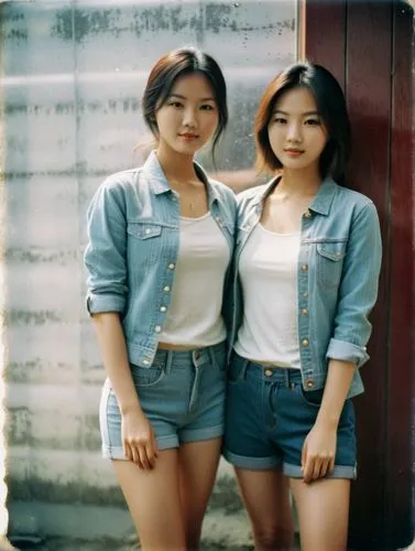 Two lovely girls side by side.,two women are posing for a po in shorts,samo,wonhyo,davichi,chorene,yuanjie,soori,Photography,Documentary Photography,Documentary Photography 02