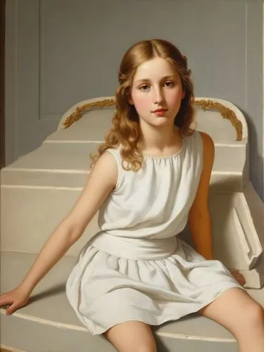 girl on the stairs,girl sitting,woman sitting,guccione,girl with cloth,perugini,bouguereau,art deco woman,leighton,currin,young girl,gustavian,lilian gish - female,girl in a long,delpy,hypatia,emile vernon,girl in cloth,nightdress,delvaux,Art,Classical Oil Painting,Classical Oil Painting 02