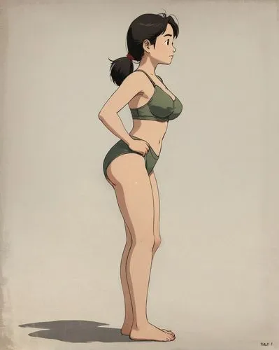 mulan,tiana,suyin,asami,leela,korra,wahine,kuchel,bolin,fleischer,sculpt,jasmine,muscle woman,bathing suit,bandeau,lois,curvier,lara,pao,kimiko,Illustration,Japanese style,Japanese Style 08