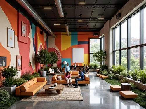 lobby,lofts,loft,contemporary decor,modern decor,atrium,patios,interior decor,mid century modern,modern office,creative office,offices,midcentury,interior design,children's interior,seating area,hubspot,collaboratory,patio,apartment lounge