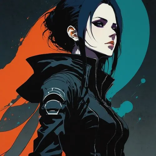 darkness Ergo proxy monad anime android Re-L Mayer riffle ,raven,black crow,widow,black raven,goth woman,black widow,raven bird,raven girl,underworld,huntress,raven rook,swordswoman,yukio,shepard,rene