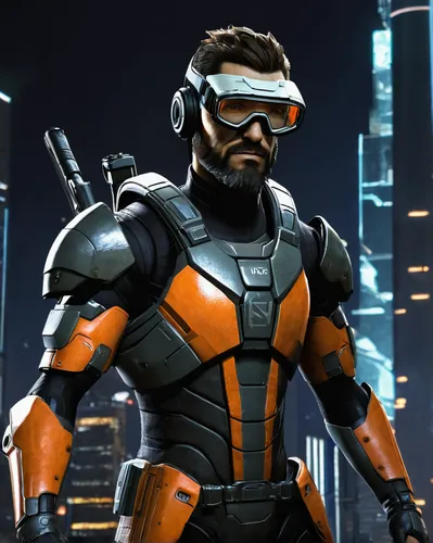 3d man,steel man,grey fox,nova,cyclops,shepard,orange,mercenary,kryptarum-the bumble bee,cg artwork,cyber glasses,merc,cyborg,face shield,superhero background,steel,vector,infiltrator,male character,enforcer,Illustration,Retro,Retro 20